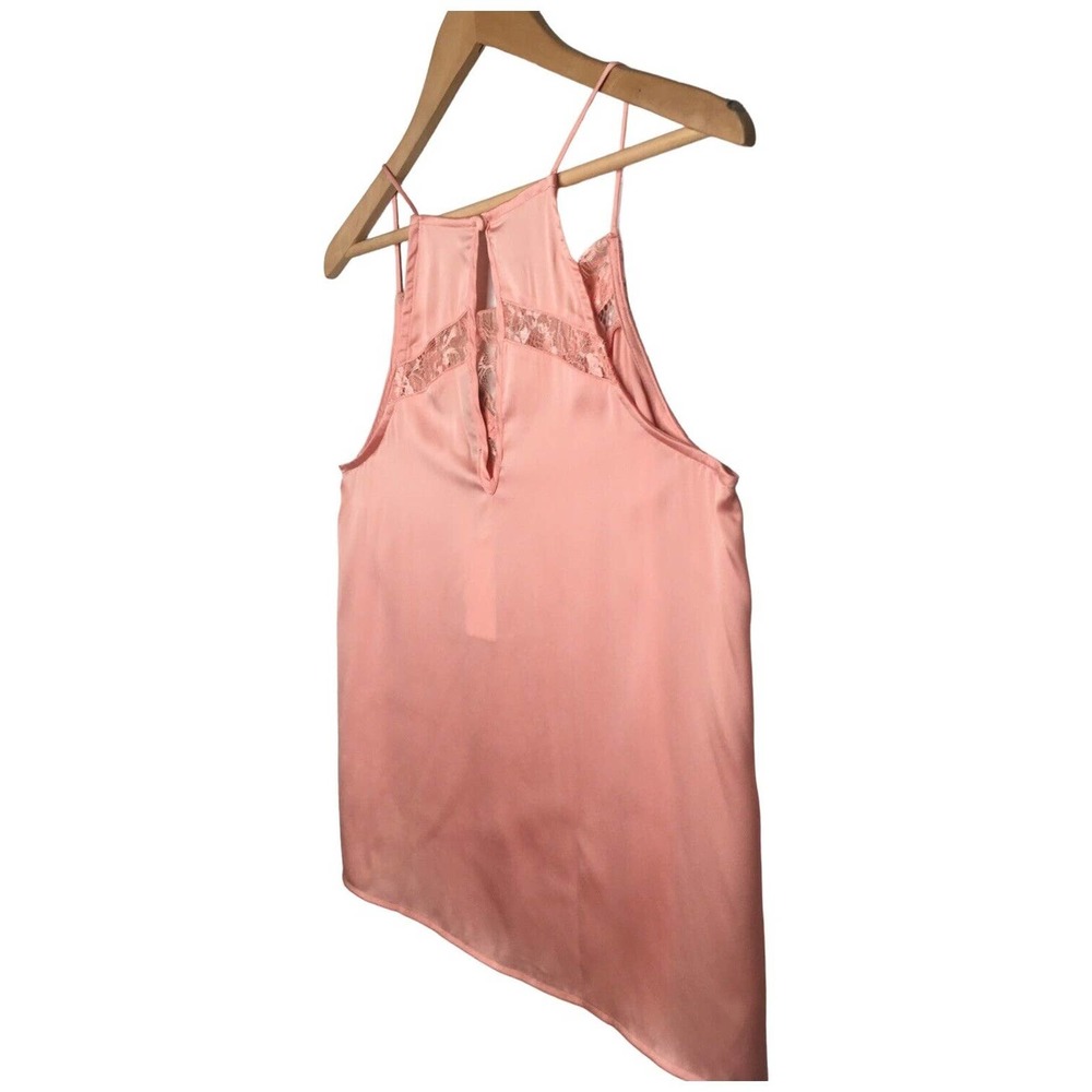 New Sugar Lips Aurora Lace Inset Racerback Cami Spaghetti Straps Blush Medium - Picture 6 of 12
